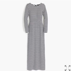 striped maxi dress with sleeves